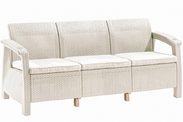 Трёхместный диван  Yalta Sofa 3 Seat белый купить в Минеральных Водах