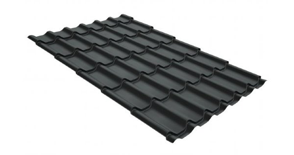 Металлочерепица классик GL 0,5 GreenCoat Pural Matt RR 23 темно-серый (RAL 7024 мокрый асфальт) купить в Минеральных Водах