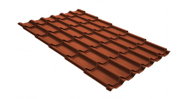 Металлочерепица классик GL 0,5 GreenCoat Pural RR 750 кирпично-красный (RAL 8004 терракота) купить в Минеральных Водах