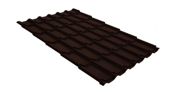Металлочерепица классик GL 0,5 GreenCoat Pural RR 887 шоколадно-коричневый (RAL 8017 шоколад) купить в Минеральных Водах