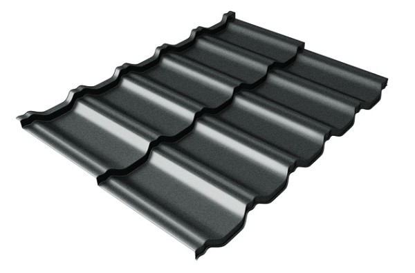 Металлочерепица модульная Квинта Uno Grand Line c 3D резом 0,5 Satin RAL 7016 антрацитово-серый купить в Минеральных Водах