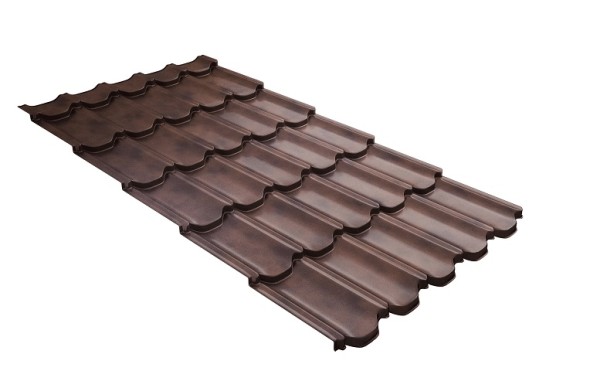 Металлочерепица квинта плюс с  3D резом 0,45 Safari Twincolor Brown купить в Минеральных Водах