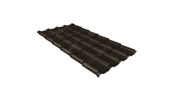 Металлочерепица камея GL 0,5 GreenCoat Pural matt RR 32 темно-коричневый (RAL 8019 серо-коричневый) купить в Минеральных Водах