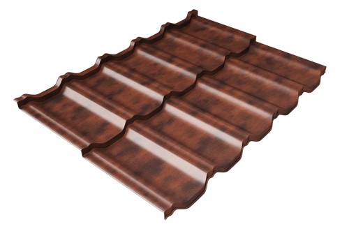 Металлочерепица модульная Квинта Uno Grand Line c 3D резом 0,45 Safari Twincolor Brown купить в Минеральных Водах