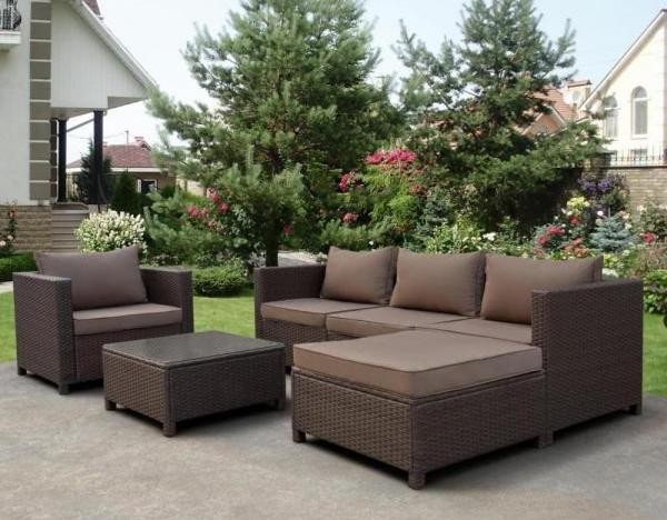 Комплект мебели AFINA плетеной из иск. ротанга YR821A Brown/Beige купить в Минеральных Водах