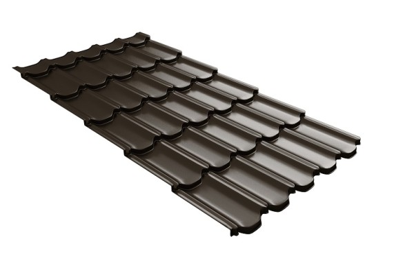 Металлочерепица квинта плюс с 3D резом 0,5 GreenСoat Pural Matt RR 32 темно-коричневый (RAL 8019 серо-коричневый) купить в Минеральных Водах
