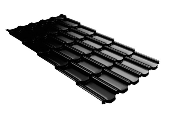 Металлочерепица квинта плюс с 3D резом 0,5 GreenСoat Pural Matt RR 33 черный (RAL 9005 черный) купить в Минеральных Водах