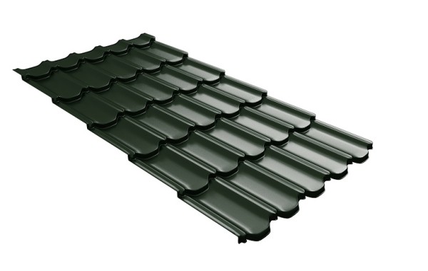 Металлочерепица квинта плюс с 3D резом 0,5 GreenСoat Pural RR 11 темно-зеленый (RAL 6020 хромовая зелень) купить в Минеральных Водах