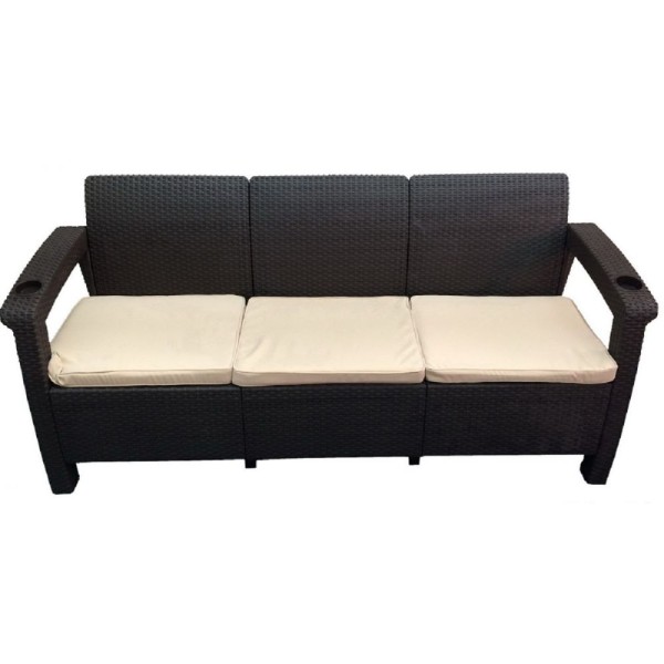 Трёхместный диван  Yalta Sofa 3 Seat венге купить в Минеральных Водах