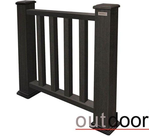 Ограждение из ДПК Outdoor Классик 3D STORM чёрный купить в Минеральных Водах