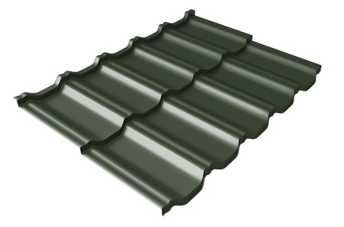 Металлочерепица модульная Квинта Uno Grand Line c 3D резом 0,5 Velur RAL 6020 хромовая зелень купить в Минеральных Водах