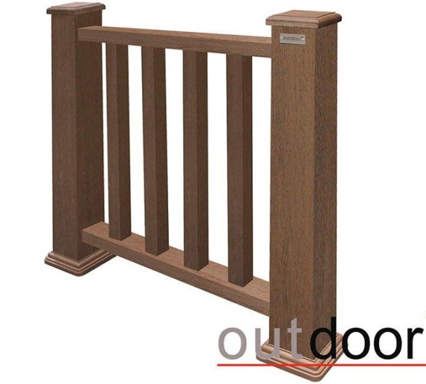 Ограждение из ДПК Outdoor Классик 3D STORM коричневый микс купить в Минеральных Водах