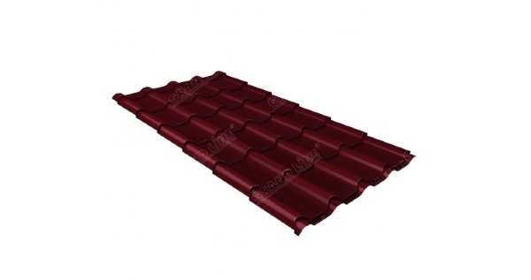 Металлочерепица камея 0,5 Satin RAL 3005 красное вино купить в Минеральных Водах