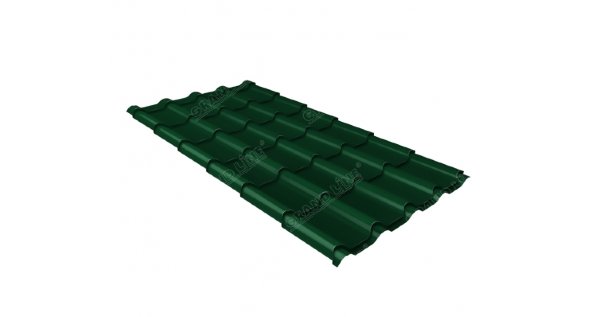 Металлочерепица камея 0,5 Satin RAL 6005 зеленый мох купить в Минеральных Водах