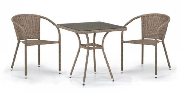 Комплект плетеной мебели AFINA из иск. ротанга T282BNT/Y137C-W56 Light Brown 2Pcs купить в Минеральных Водах