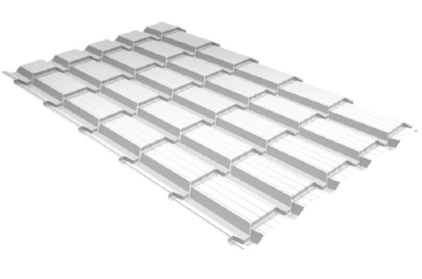 Металлочерепица GL квадро профи 0,5 Satin RAL 9003 сигнальный белый купить в Минеральных Водах