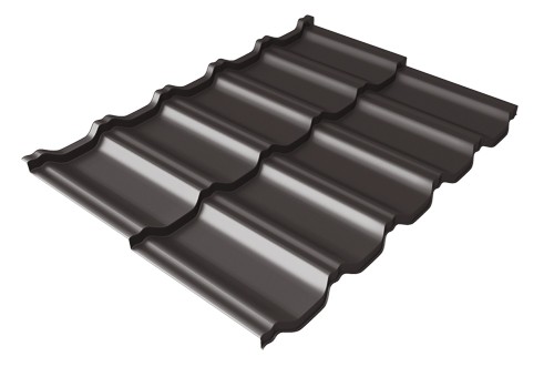 Металлочерепица модульная Квинта Uno Grand Line c 3D резом 0,5 Satin Мatt RR 32 темно-коричневый купить в Минеральных Водах