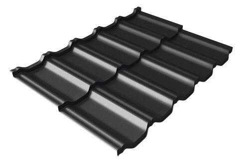 Металлочерепица модульная Квинта Uno Grand Line c 3D резом 0,5 Satin Мatt RAL 9005 черный купить в Минеральных Водах