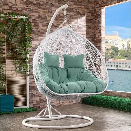 Кресло Подвесное из искусственного ротанга AFM-109A White/Green купить в Минеральных Водах