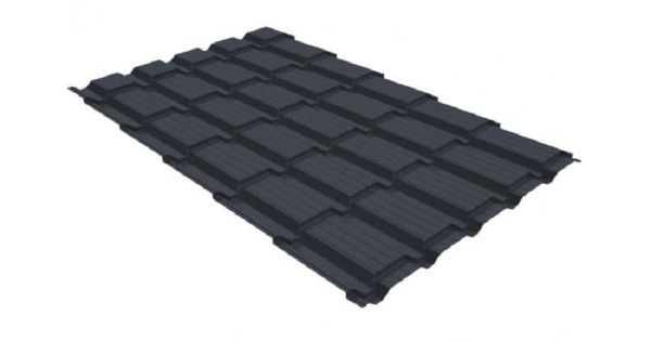 Металлочерепица GL квадро профи 0,5 GreenCoat Pural RR 23 темно-серый (RAL 7024) мокрый асфальт купить в Минеральных Водах