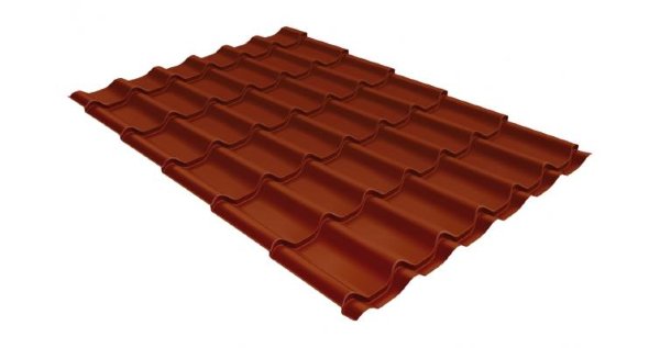 Металлочерепица классик GL 0,5 Velur20 RAL 8004 терракота купить в Минеральных Водах