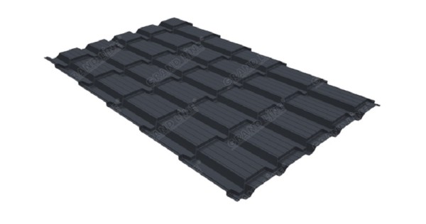 Металлочерепица GL квадро профи 0,5 Satin RAL 7024 мокрый асфальт купить в Минеральных Водах