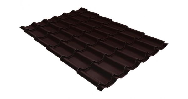 Металлочерепица классик GL 0,5 Velur20 RAL 8017 шоколад купить в Минеральных Водах