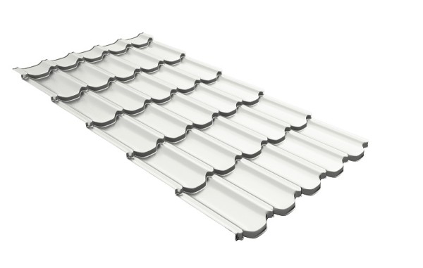 Металлочерепица квинта плюс с 3D резом 0,5 Satin RAL 9003 сигнальный белый купить в Минеральных Водах