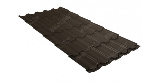 Металлочерепица квинта плюс 0,5 GreenCoat Pural Matt RR 32 темно-коричневый (RAL 8019 серо-коричневый) купить в Минеральных Водах