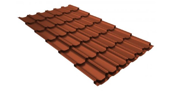 Металлочерепица квинта плюс 0,5 GreenCoat Pural RR 750 кирпично-красный (RAL 8004 терракота) купить в Минеральных Водах
